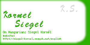 kornel siegel business card